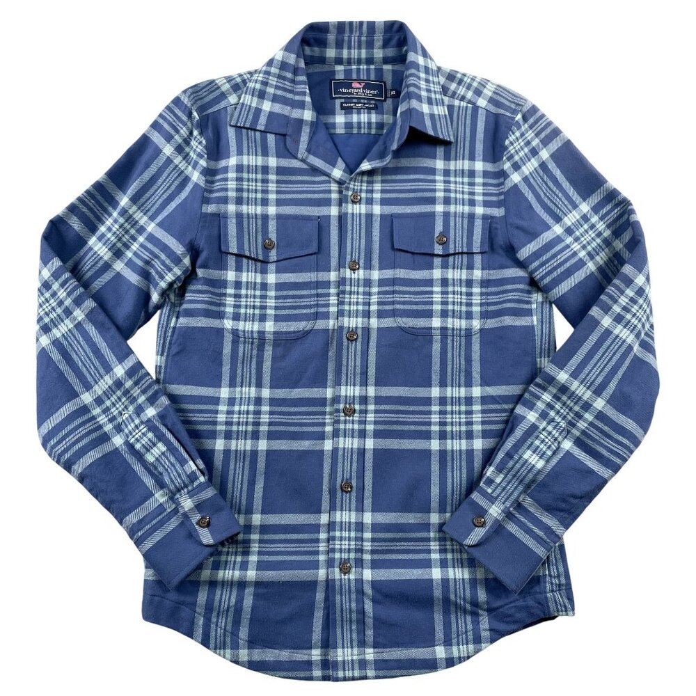 Vineyard Vines CLassic Shirt Jacket Mens XS Blue Green Shacket